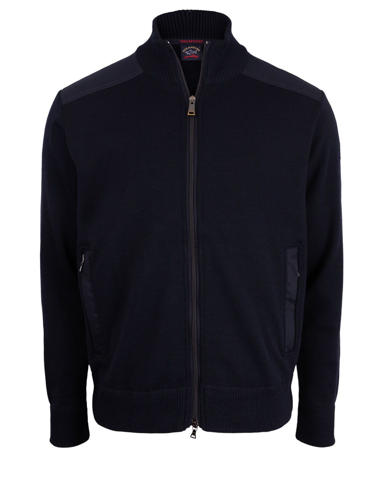 Marine Wool Cardigan With Zip Navy