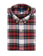 Slim Fit Oxford Shirt Checked White/Red