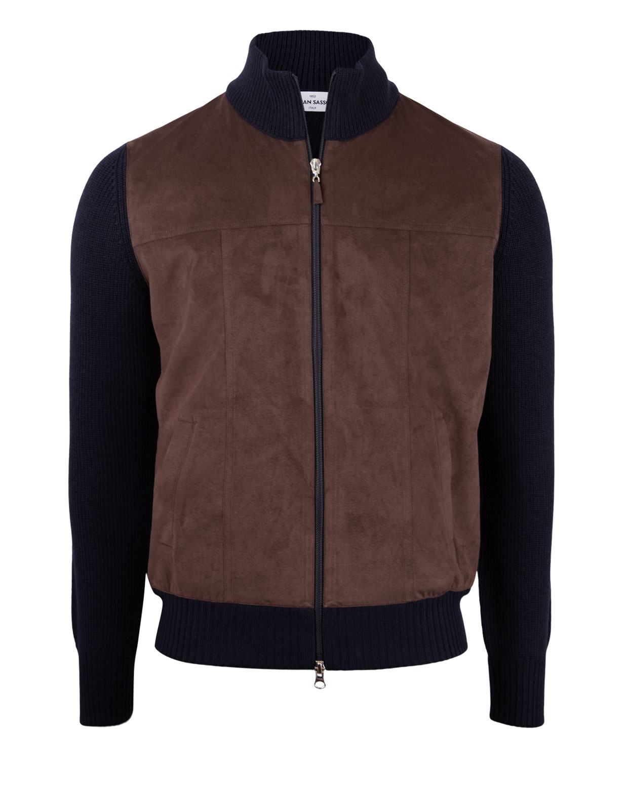 Jacka Stickad Alcantara Navy