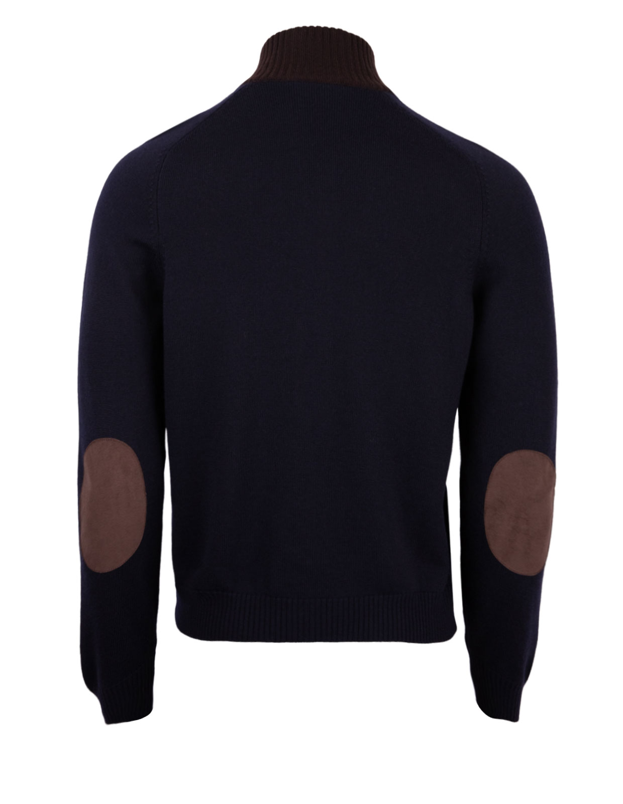 Full Zip Cardigan Merinoull Navy/Brun