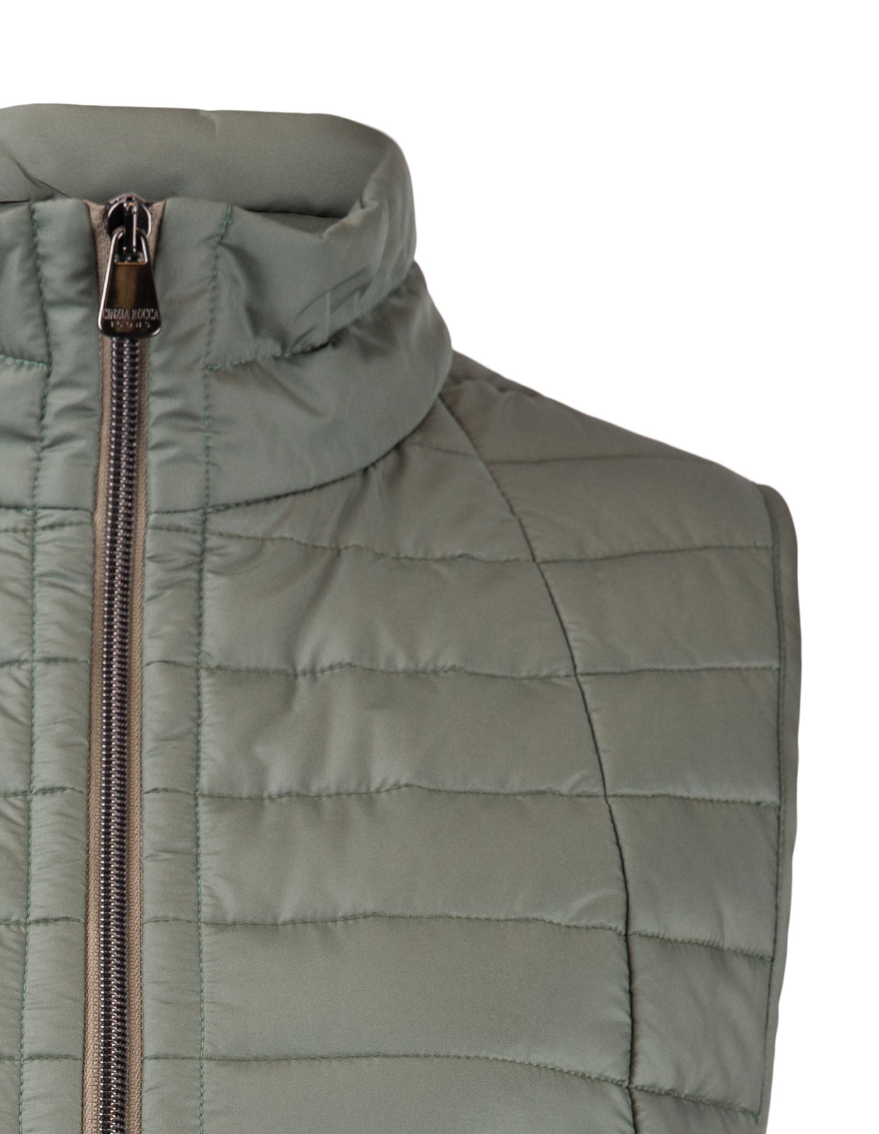 Quilted Down Vest Light Green Stl 42